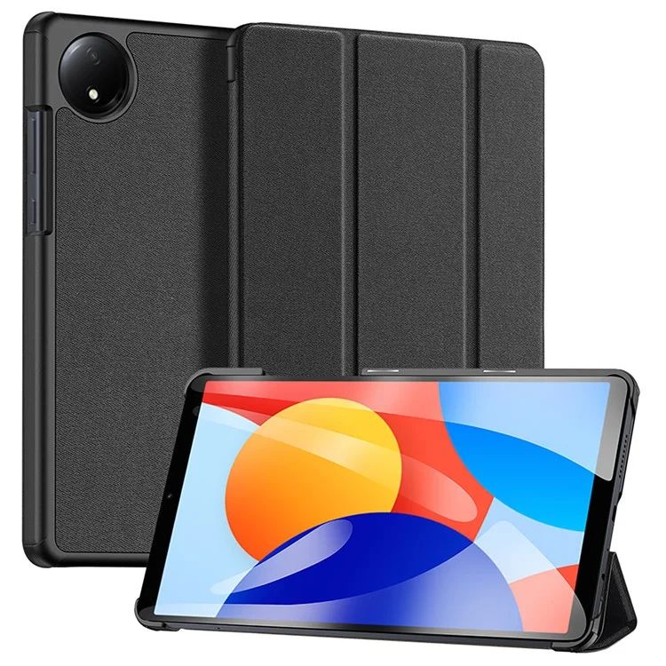 Kaaned Dux Ducis  Redmi Pad SE 8.7 Domo Series Tri-fold Stand PU Leather Tablet Cover Black