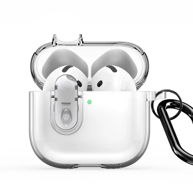 Korpus kõrvaklappidele Dux Ducis Apple AirPods 4 PECL Series PC+TPU Cover with Hook Clear