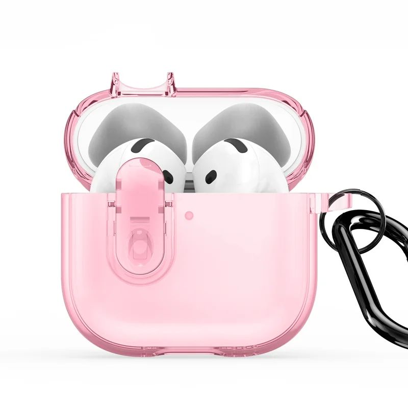 Чехол для наушников Dux Ducis Apple AirPods 4 PECL Series PC+TPU Cover with Hook Pink