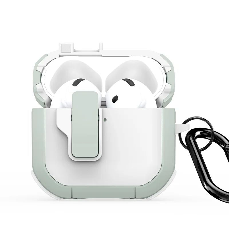 Korpus kõrvaklappidele Dux Ducis - AirPods 4 PECP Series PC+TPU Cover with Hook White Green