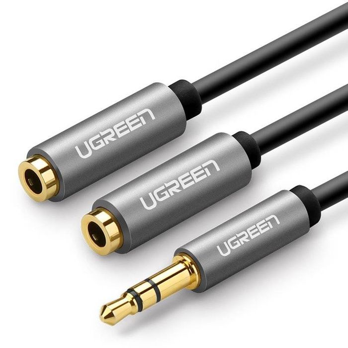 Converter Ugreen  3.5mm Aux Stereo Audio Splitter Cable with Braid 20cm Black
