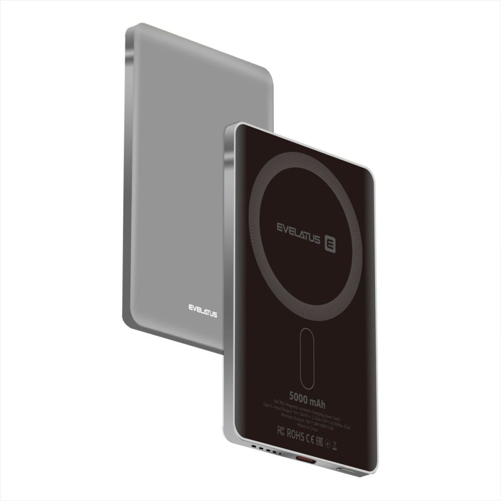 Внешний аккумулятор Evelatus  Evelatus PD20W 5000mAh Power Bank MagLink Elite With Wireless charging EVEP02PBMES Silver