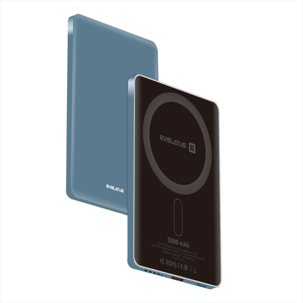 Väline aku Evelatus  Evelatus PD20W 5000mAh Power Bank MagLink Elite With Wireless charging EVEP02PBMEB Blue