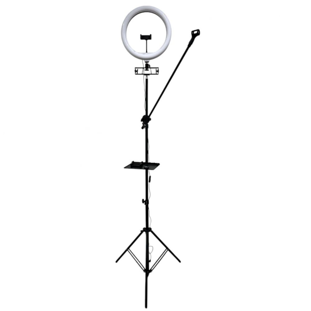 Rõngahoidja iLike  S12 LED Selfie 31cm Ring Light Lamp + Tripod Stand 2.1m + Shelf & 3x phone / Mic Holder Black