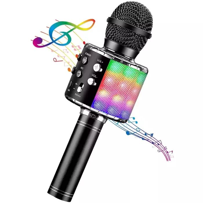 Microphone iWear  M85 Karaoke Kids & Adult Fun Effect Microphone with Speakers & Recod Micro SD USB Bluetooth