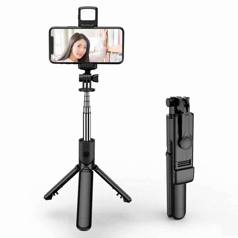 Selfie pulk Elight  S3L 3in1 Led Light Selfie stick & Video WEB call Tripod stand till 68cm & Shutter Button Black