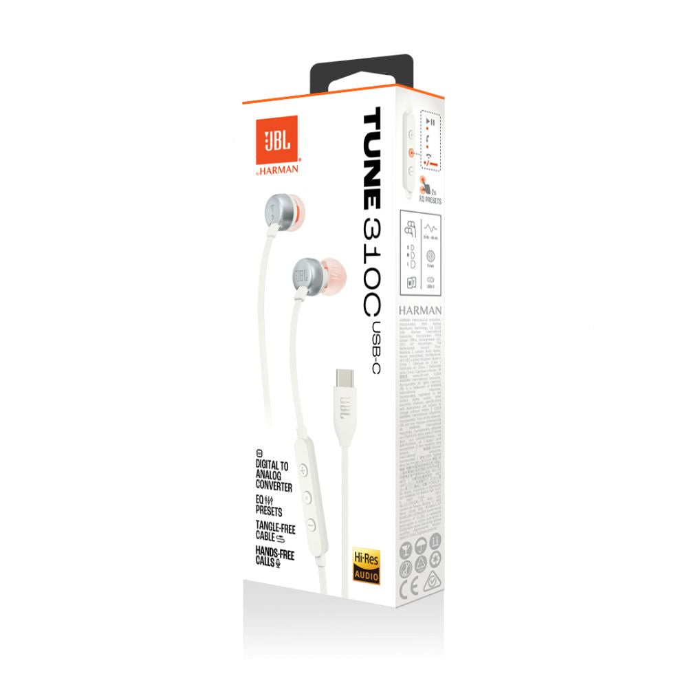 Kõrvaklapid JBL  Tune 310C USB-C White