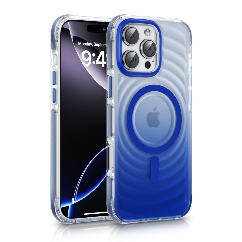 Чехол на заднюю панель Evelatus Apple iPhone 16 Pro EchoWave Clear MagSafe Blue