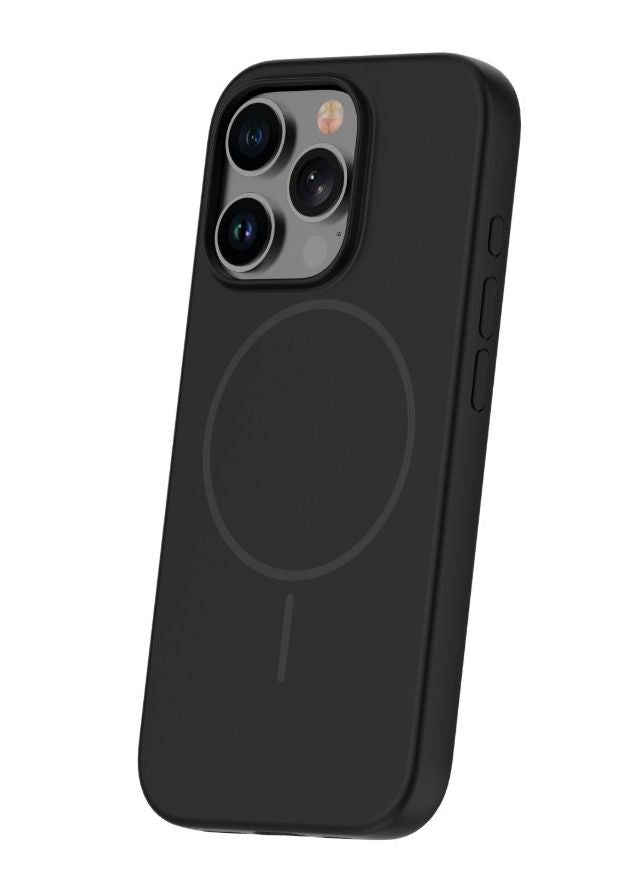 Back panel cover iLike Apple iPhone 15 Pro Soft Touch Silicone case With Magnetic Black