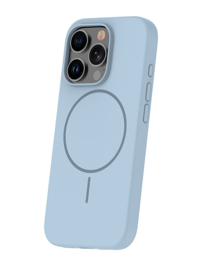 Tagakaaned iLike Apple iPhone 16 Pro Soft Touch Silicone case With Magnetic Light Blue