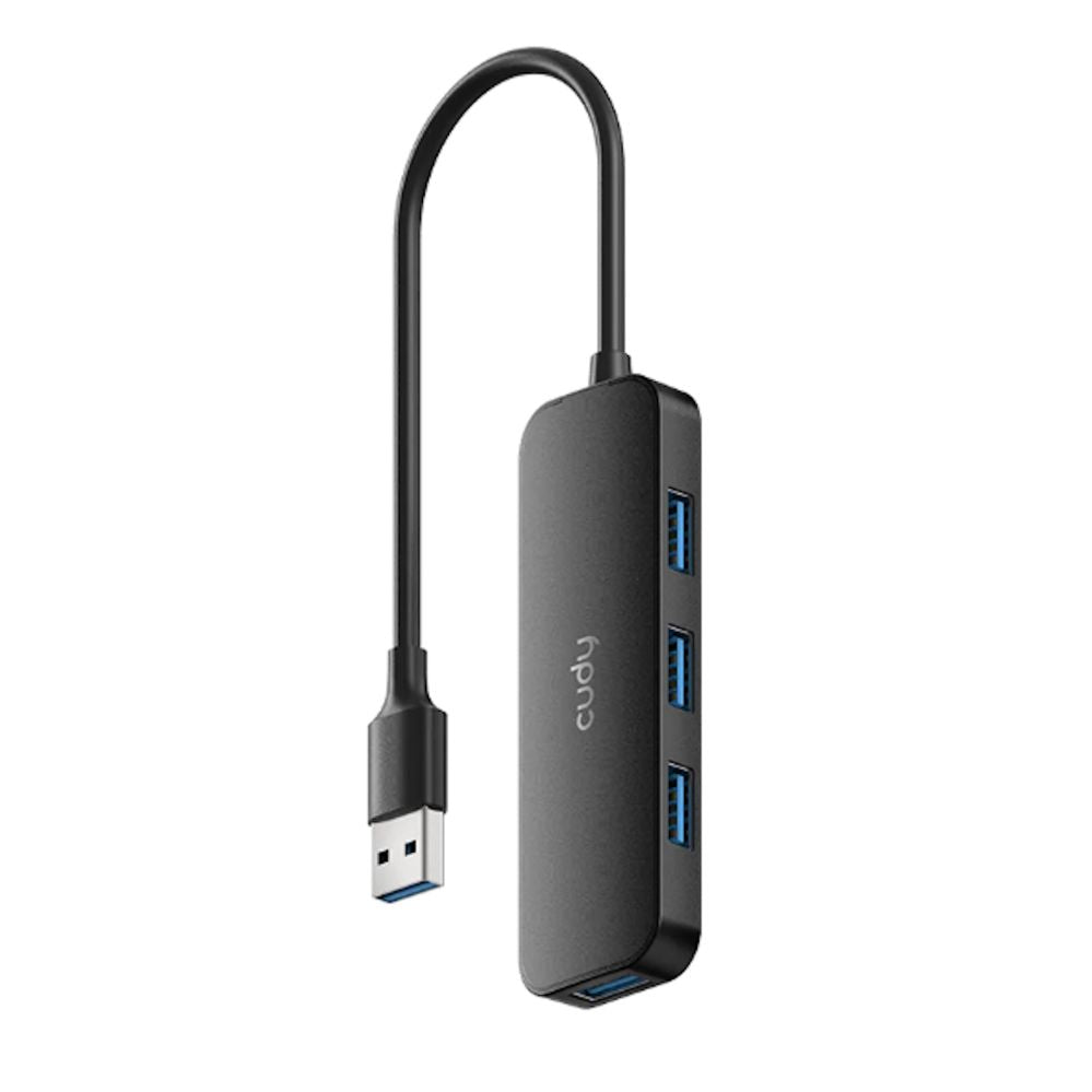 Routers Cudy  UH40A PortMate USB-A to 4-Port USB 3.0 Hub 5Gbps Data Only Plastic Compact Black