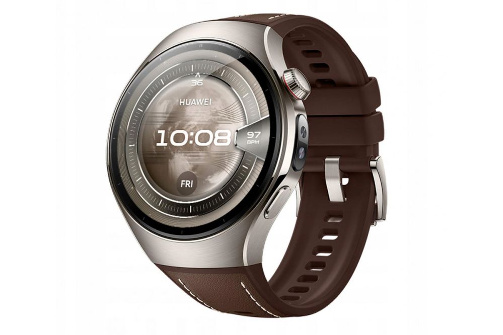 Smart watches Huawei  Watch 5 (46mm), Fluorelastomer Brown classic strap, Metal body, Rates-L29L