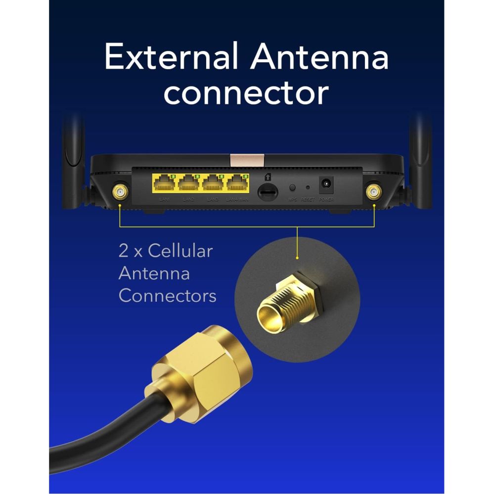 Ruuterid Cudy  LT500D LinkCell AC1200 4G LTE Cat4 Router Dual Band WiFi SIM VPN Detachable Antennas Mesh White