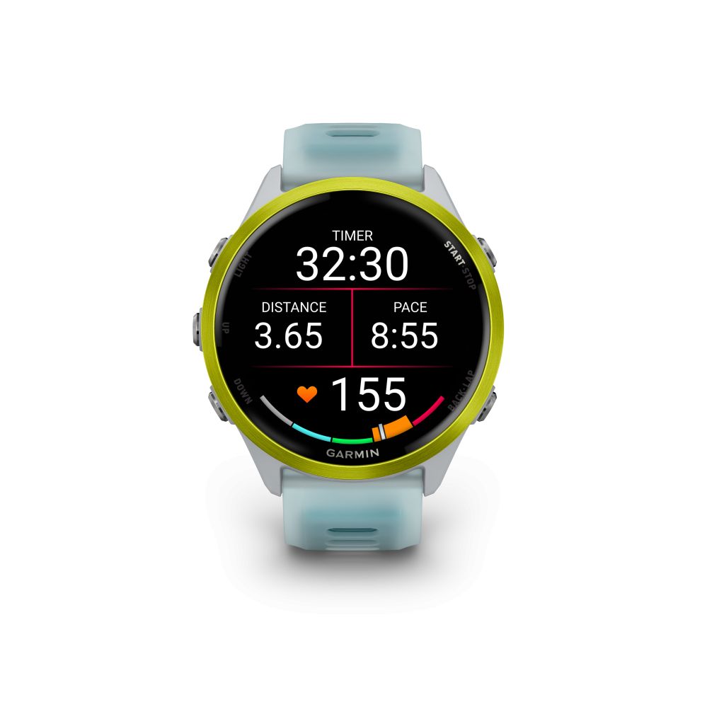 Nutikell Garmin  Forerunner 570 - 47mm, Amp Yellow Aluminium with Translucent Whitestone/Turquoise Band