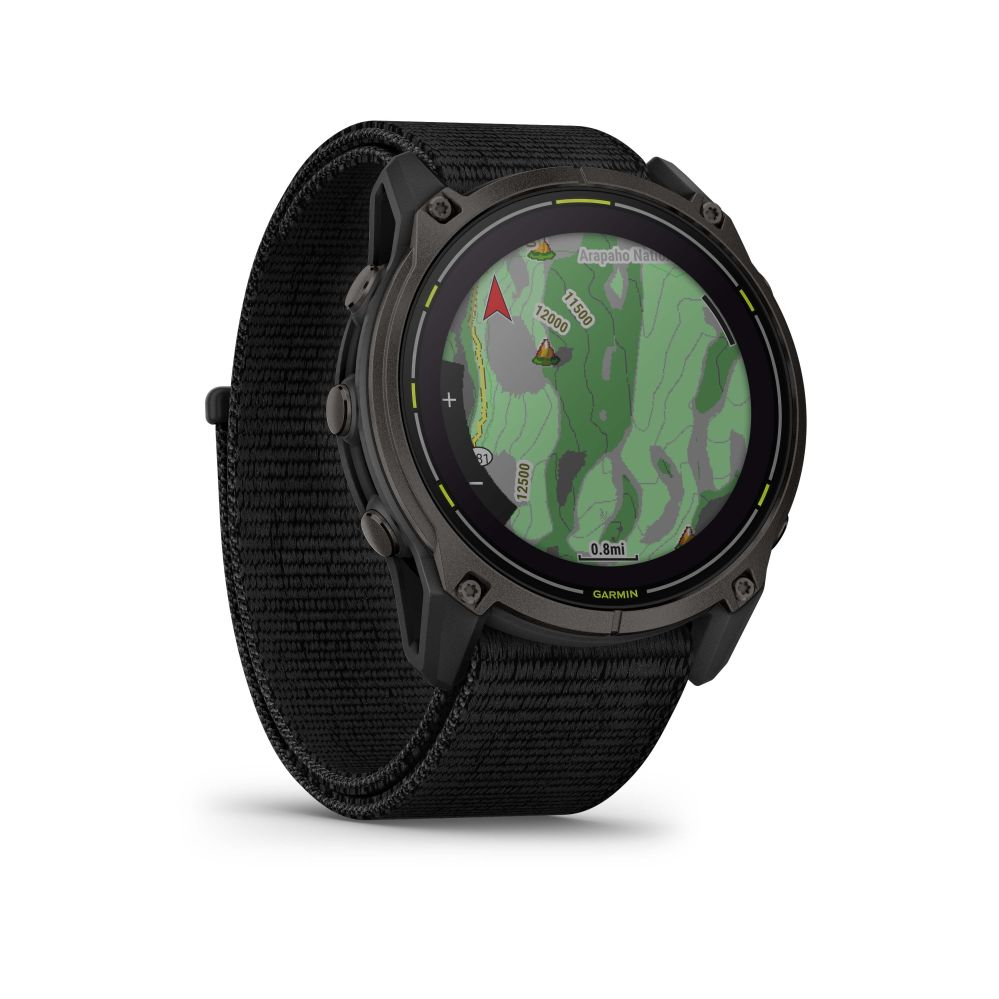Nutikell Garmin  Enduro 3 – 51 mm, Solar, Sapphire Carbon Gray DLC Titanium with Black UltraFit Nylon Strap Black