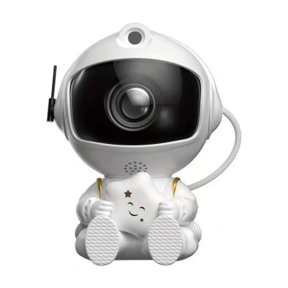 LED Projektor HQ  Sitting Astronaut Star Sky & Nebula Projector with 360° Rotating Head and Remote Control White