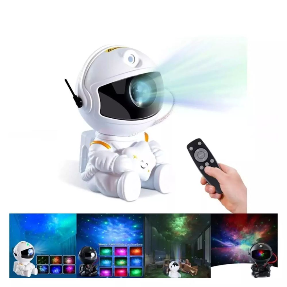 LED Прожектор Blun  Sitting Astronout 360 degree Rotate Head Star Sky & Nebula projector with Remote White