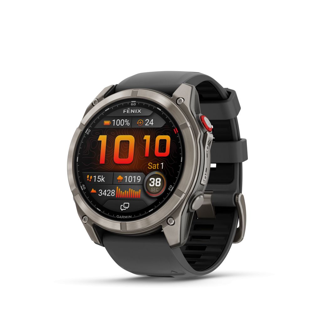 Smart watch Garmin Fenix 8 Pro – 51 mm, AMOLED, Sapphire, Titanium with Graphite/black silicone band sport watch