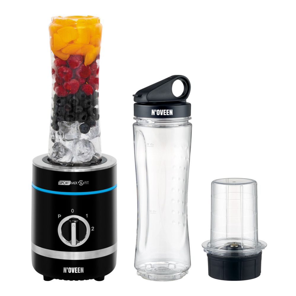 Purustajad iLike  SB1000 Sport Blender 300W Ice Crushing + Pulse Grinder & 2x600ml Bottles LED BPA-Free Black