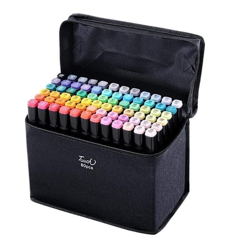 игрушки iLike  Toy Super Set of 80pcs Color Markers with zipper carrying bag