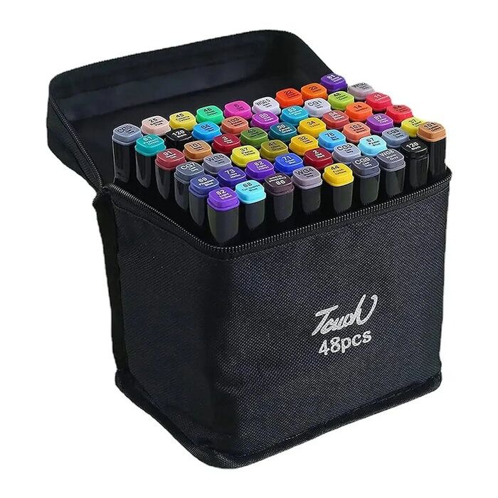 Toys iLike  Toy Super Set of 48pcs Color Markers with zipper carrying bag