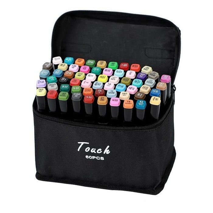 игрушки iLike  Toy Super Set of 60pcs Color Markers with zipper carrying bag