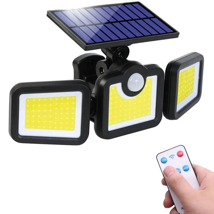 Valgustid Elight  Solar Sensor Wall Light 3in1 LS6 with Motion Sensor, Remote Control & Wired Solar Panel Black