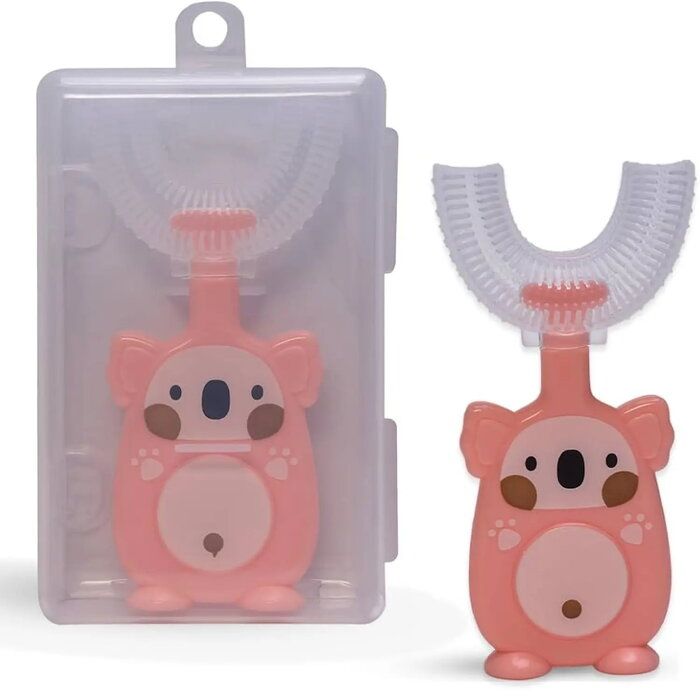 Hambahari Kiddyz  U1 Electric Tooth brush kids 2–6 years U shape soft silicone bristles + Dustproof case Pink
