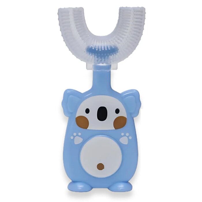 Hambahari Kiddyz  U1 Manual Tooth brush kids 2–6 years U shape soft silicone bristles + Dustproof case Blue