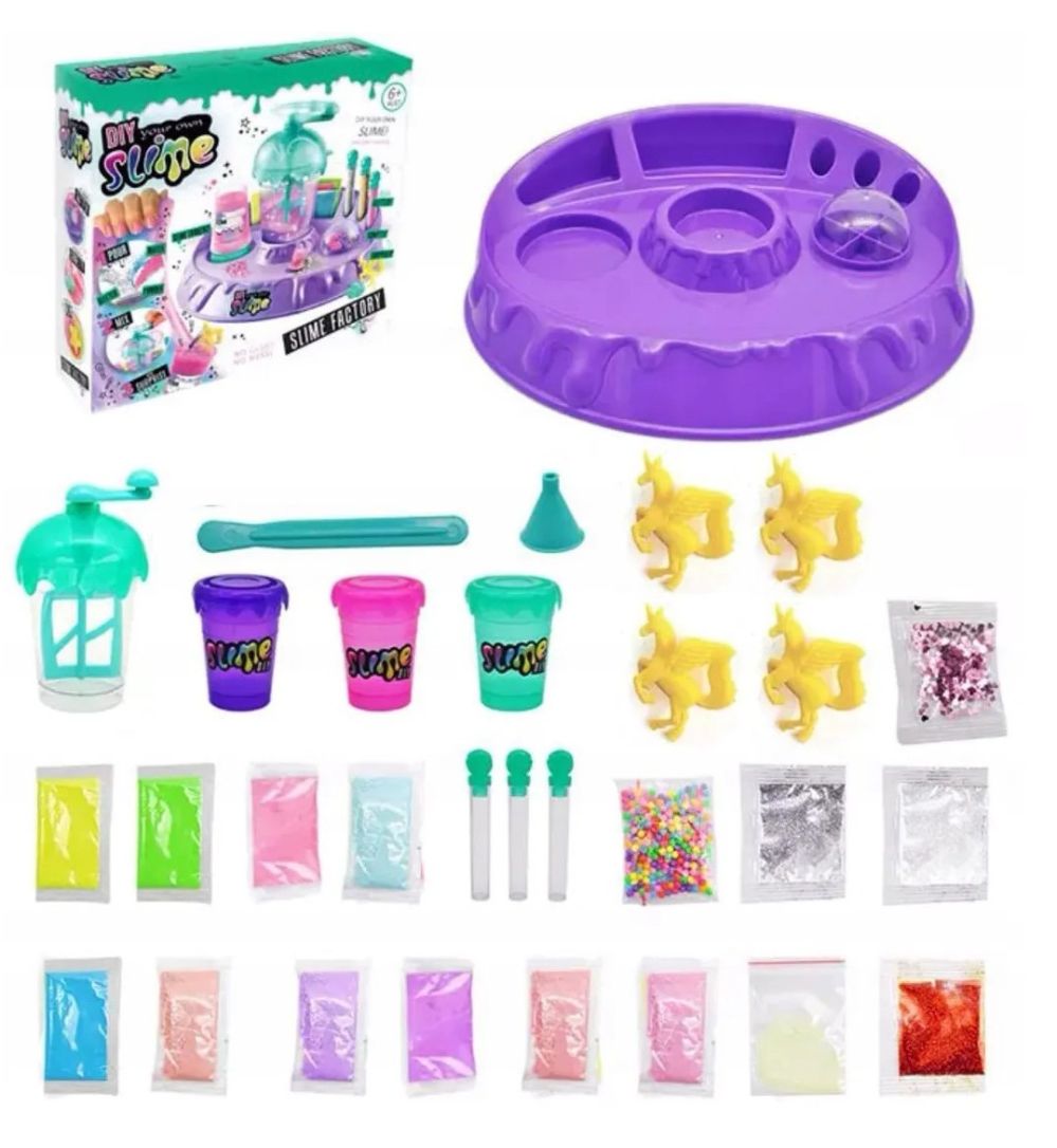 Toys Kiddyz  DIY SLIME FACTORY: LARGE SET WITH GLITTER AND FIGURINES FOR MAKING SLIME