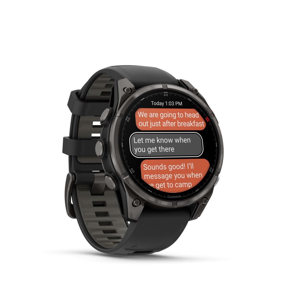 Умные часы Garmin  Fenix 8 Pro – 47 mm, AMOLED, Sapphire, Carbon grey DLC titanium with Black/pebble band