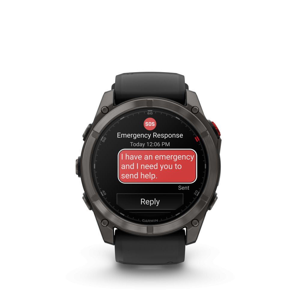 Умные часы Garmin  Fenix 8 Pro – 51 mm, AMOLED Sapphire, Carbon grey DLC titanium with Black/pebble grey silicone band/010-03199-01