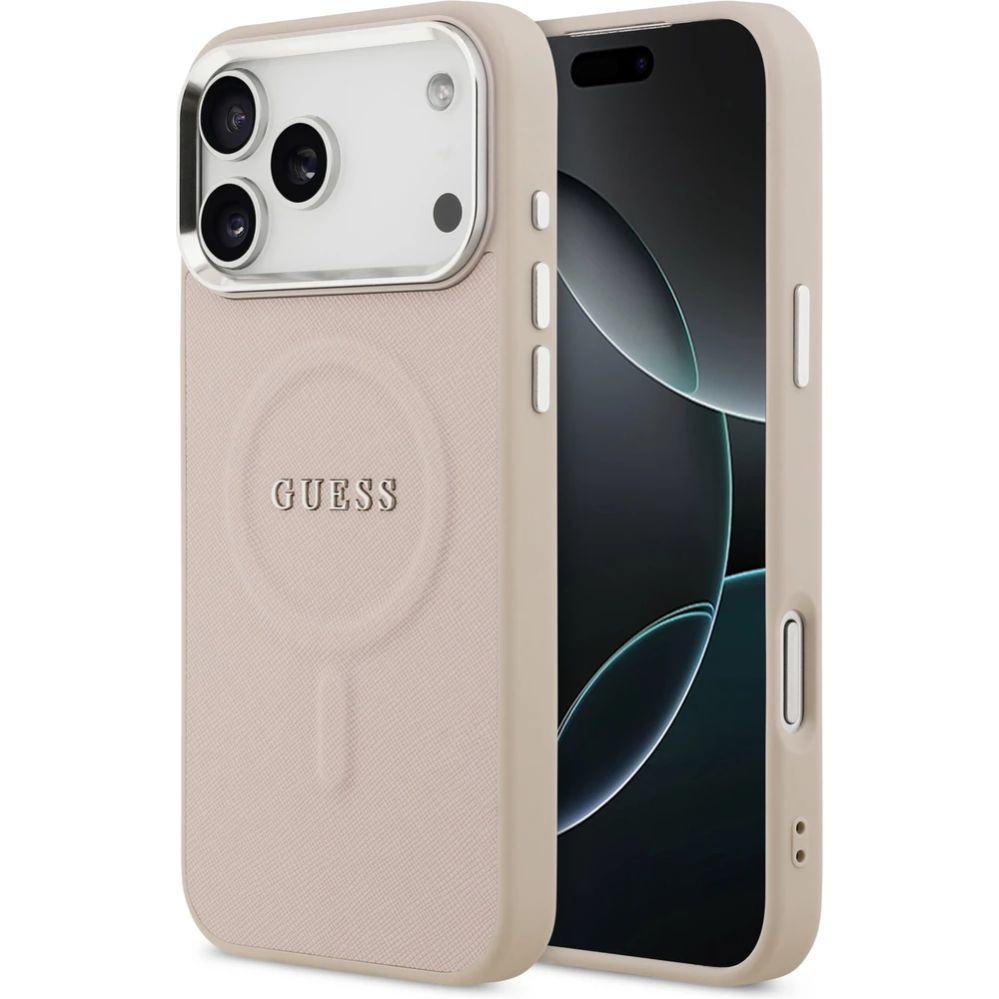 Tagakaaned Guess Apple iPhone 17 Pro Max Silicone case with MagSafe Classic Logo Pink