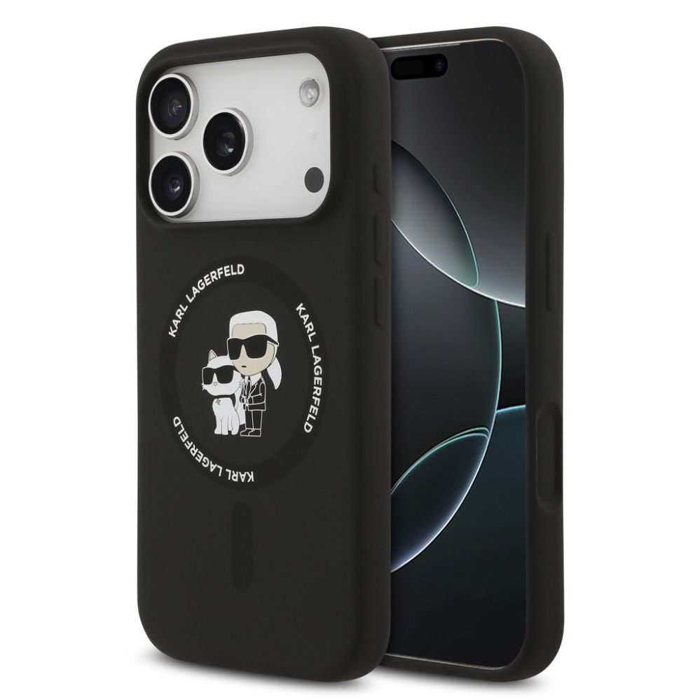 Чехол на заднюю панель Karl Lagerfeld Apple iPhone 17 Pro Liquid Silicone Karl and Choupette MagSafe Case Black