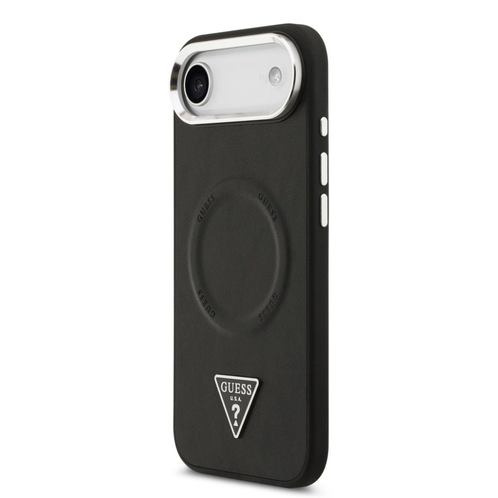 Tagakaaned Guess Apple iPhone Air PU Leather Triangle Logo MagSafe Case Black