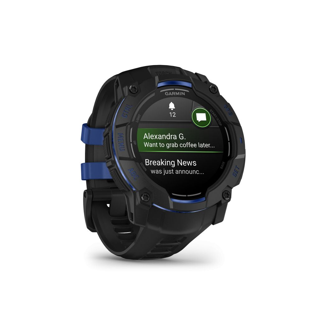Nutikell Garmin  INSTINCT 3 – 50 mm, Supernova Edition, AMOLED, Black / Bolt blue sports watch