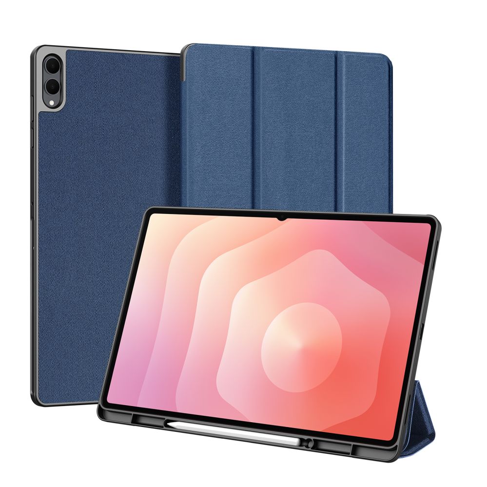Kaaned Dux Ducis  Galaxy Tab S11 Ultra Domo Series Tri-fold Stand PU Leather Tablet Cover Blue