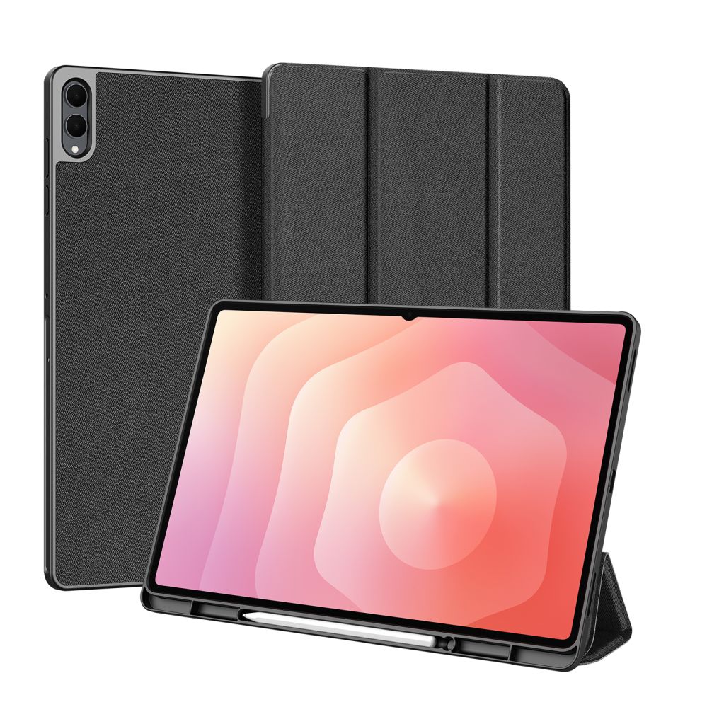 Kaaned Dux Ducis  Galaxy Tab S11 Ultra Domo Series Tri-fold Stand PU Leather Tablet Cover Black