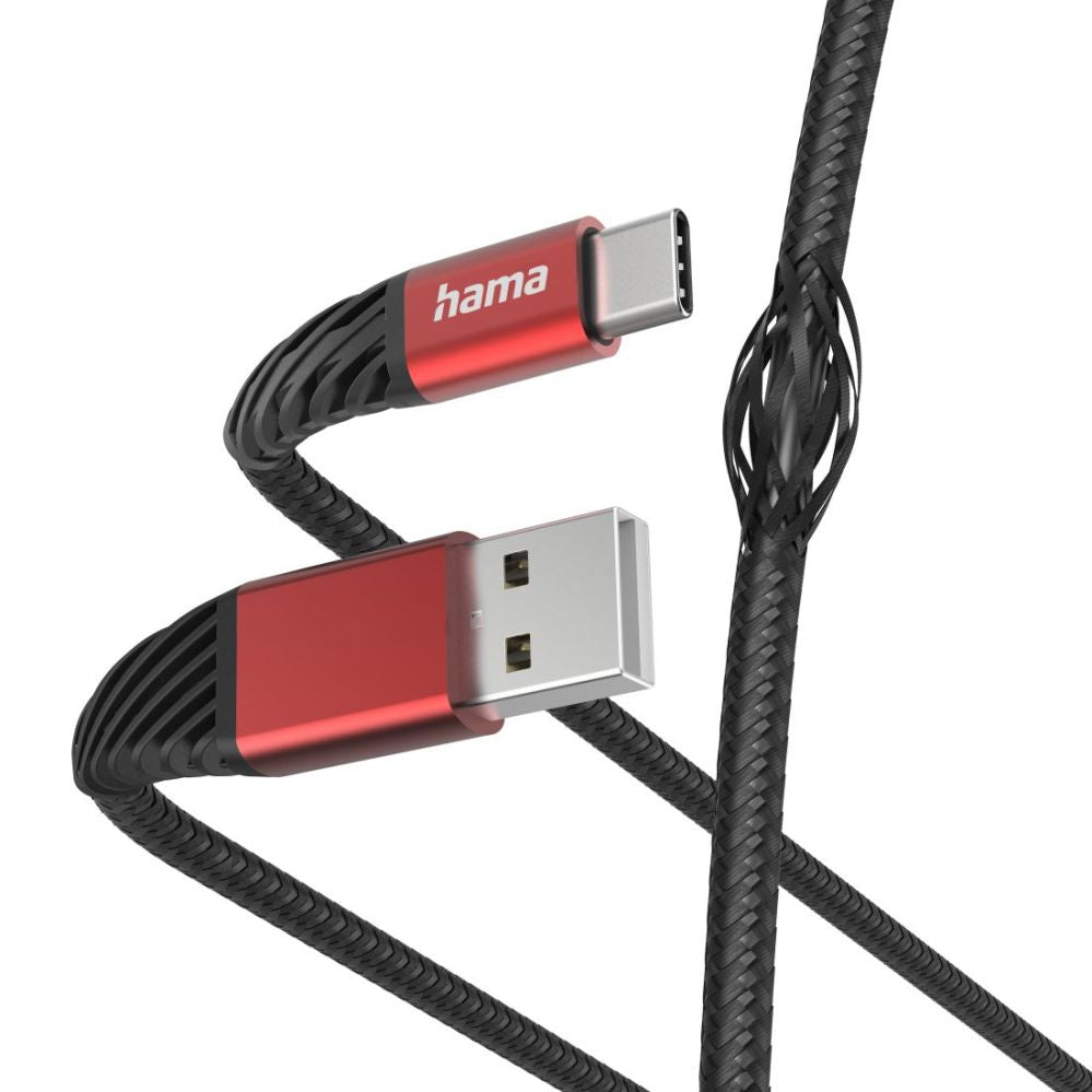 Kaabel Hama  Extreme USB 2.0 USB A to USB C Cabel 1,5 m Red Black
