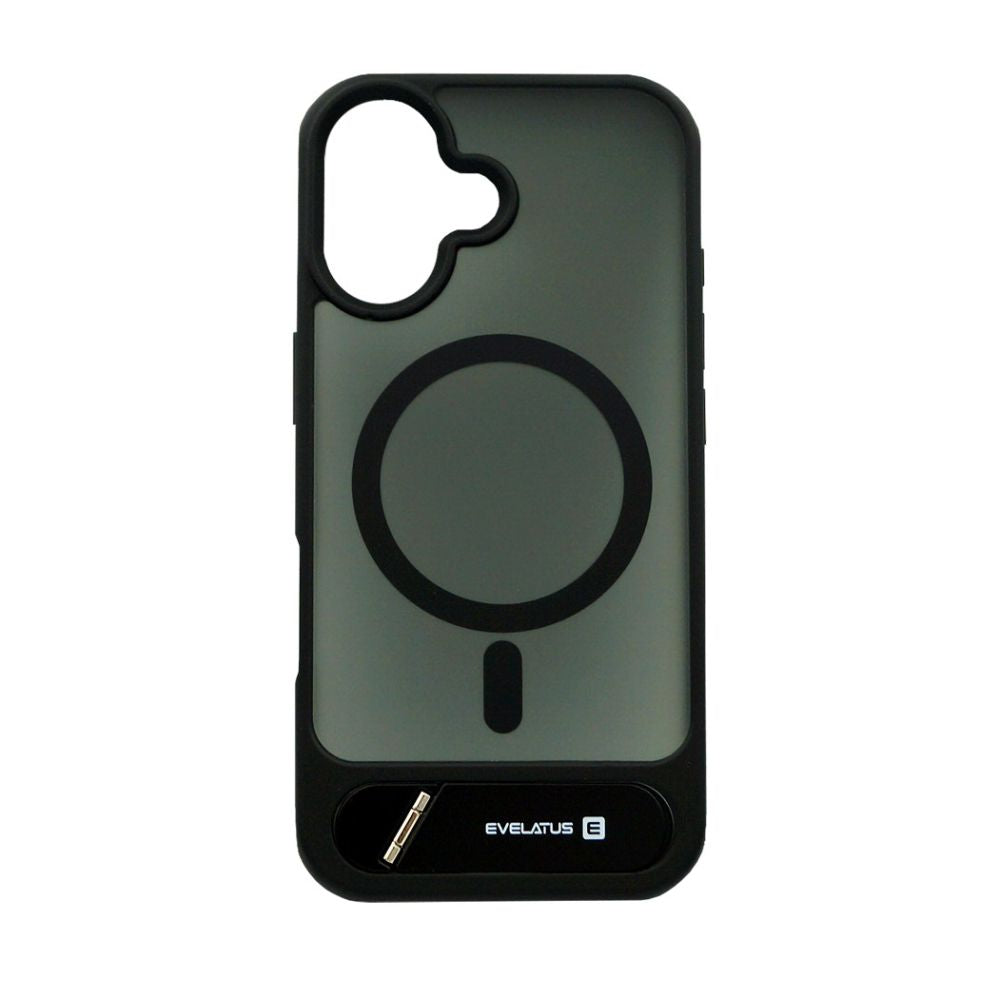 Чехол на заднюю панель Evelatus Apple iPhone 17 Rubber Coated MagSafe With Stand Case Black