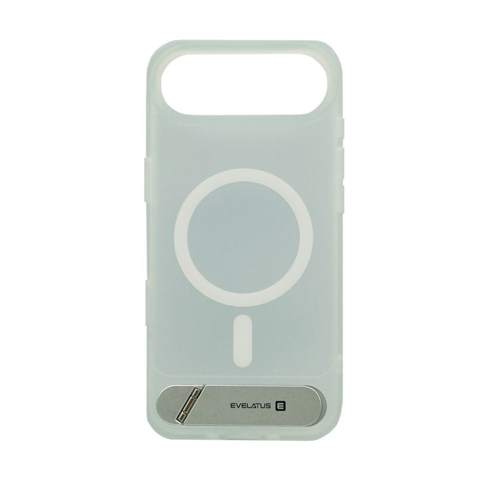 Back panel cover Evelatus Apple iPhone 17 Air Rubber Coated MagSafe With Stand Case Silver