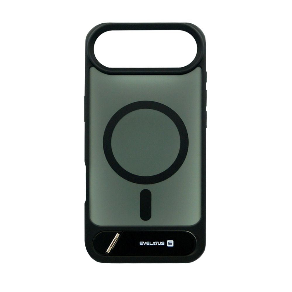 Tagakaaned Evelatus Apple iPhone 17 Air Rubber Coated MagSafe With Stand Case Black
