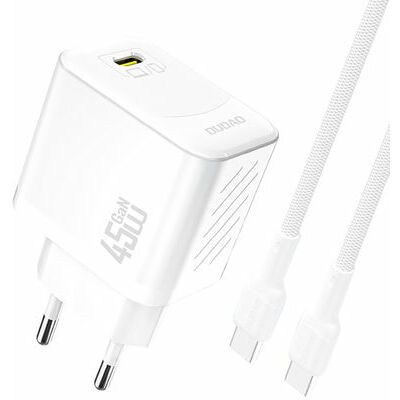 Адаптер Dudao  A28C 45W GaN + kabel USB-C White