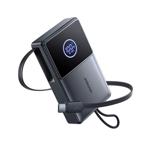 Внешний аккумулятор Joyroom  JR-PR1 10000mAh 22.5W Powerbank with Built-in Retractable USB-C Cable Black