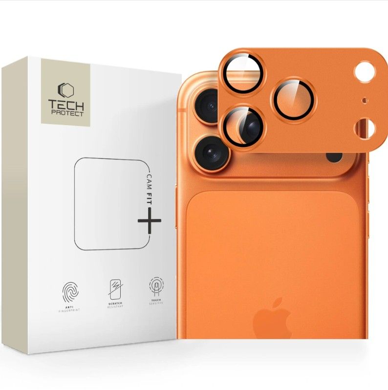 Protective glass Tech-Protect Apple IPHONE 17 PRO APARATU TECH-PROTECT CAMFULL FIT Cosmic Orange