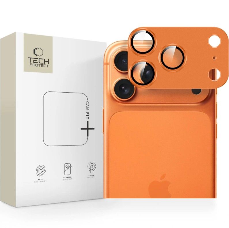 Protective glass Tech-Protect Apple IPHONE 17 PRO MAX APARATU TECH-PROTECT CAMFULL FIT Cosmic Orange