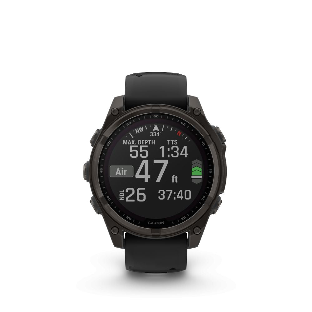 Smart watches Garmin  Fenix 8 – 47 mm, Solar, Sapphire Sapphire, Carbon grey DLC titanium with Black/pebble grey/ 010-02906-11