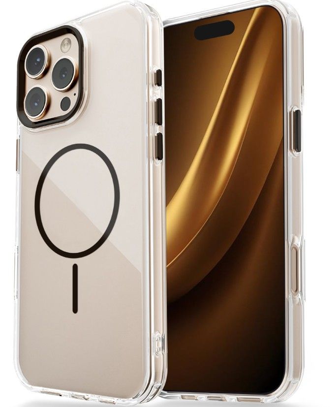 Tagakaaned iLike Apple iPhone 17 Pro 6,3 Clear Thin Mag case Transparent Black