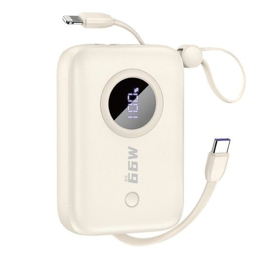 Väline aku Dudao  PD22.5W built-in cable fast charge power bank 10000mAh White