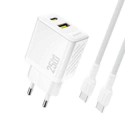 Адаптер Dudao  Dudao A26TCEU PD QC 25W GaN USB-A USB-C Wall Charger with USB-C Cable White